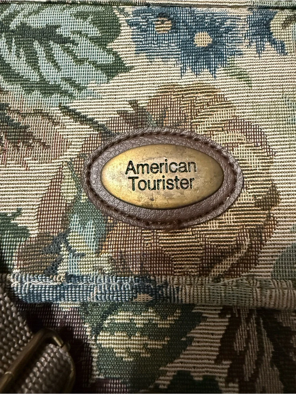 Vintage American Tourister Tapestry Floral Print  Garment Bag